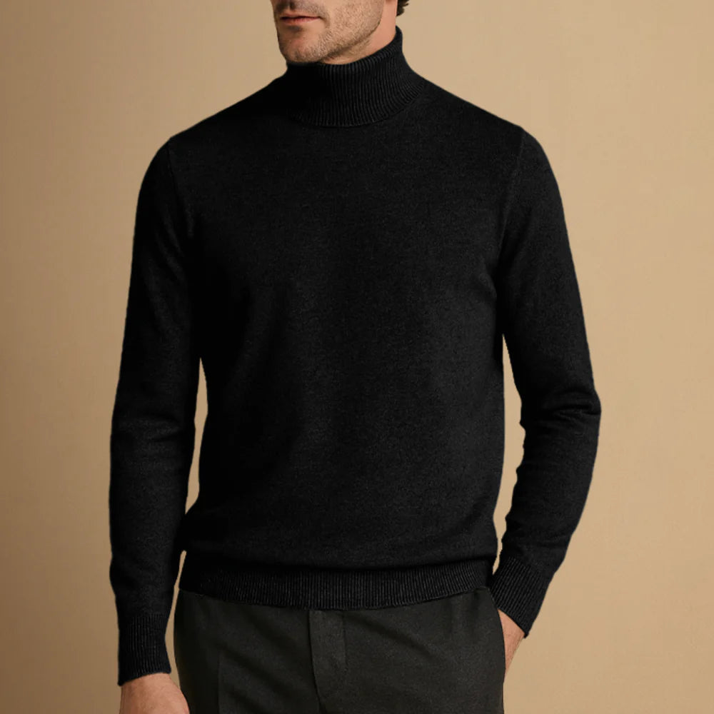 Pull Col Roulé Classique pour Homme avec Détails Raffinés