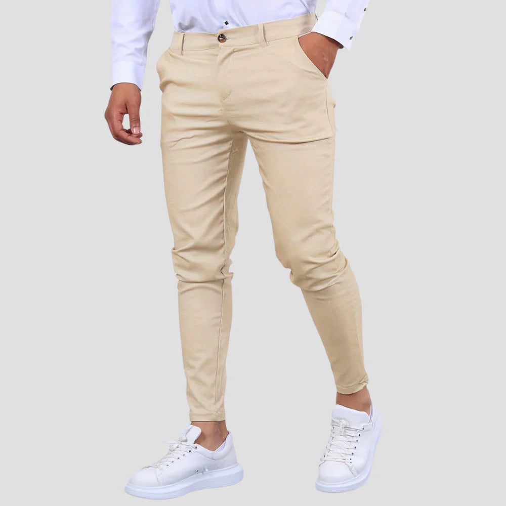 Pantalon Slim Classique pour Homme avec Détails Raffinés