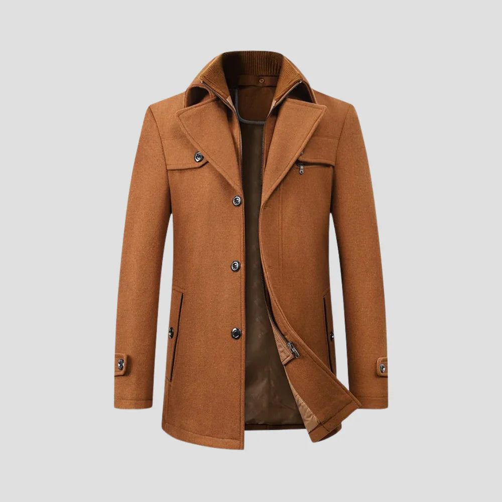 Manteau Décontracté pour Homme – Boutonné avec Détails Raffinés
