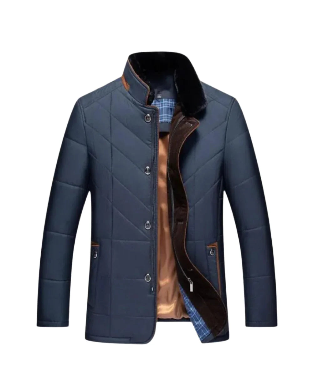 Veste Matelassée Homme – Design Moderne à Col Montant Double Fermeture