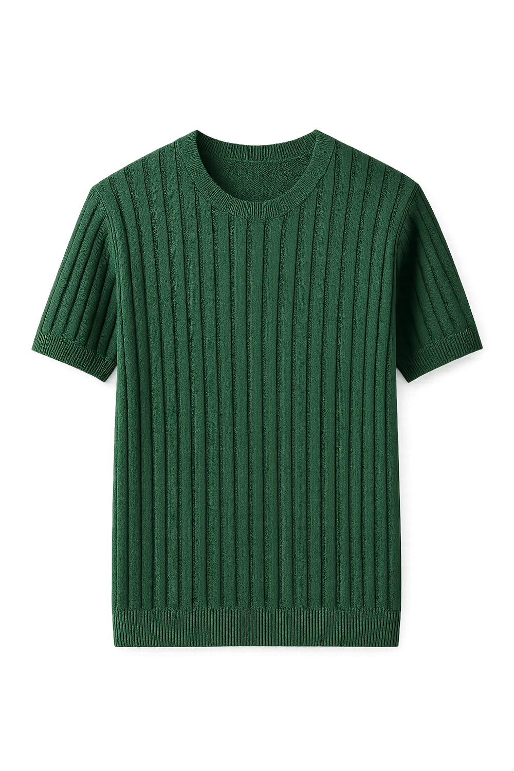 T-shirt Classique en Maille à Manches Courtes pour Homme – Vert