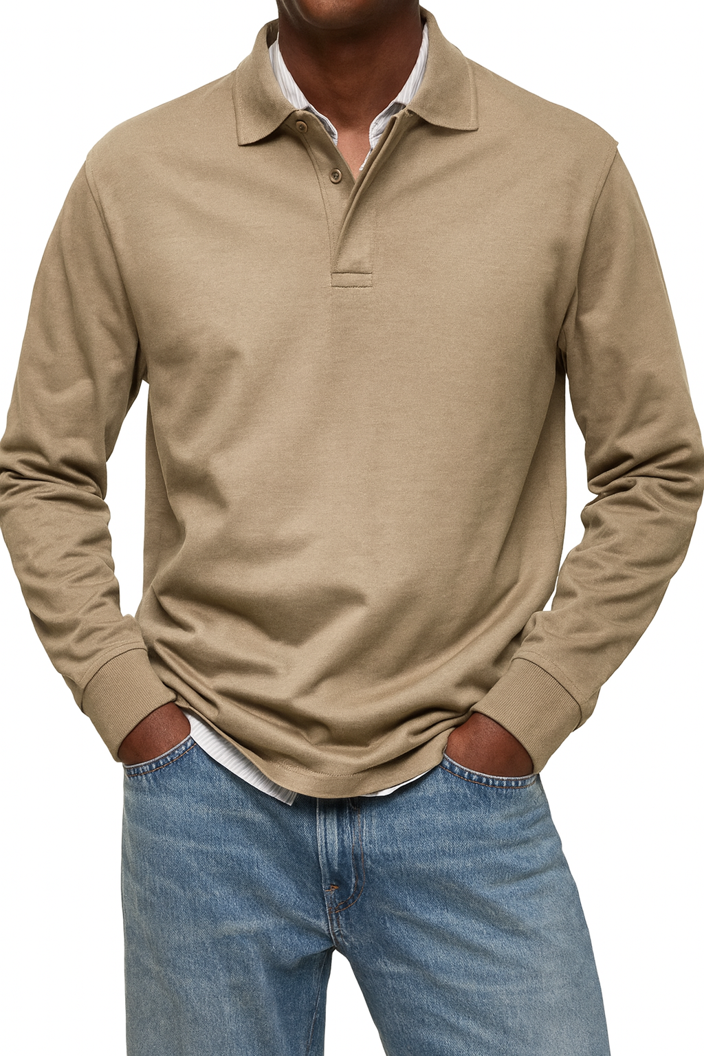 Polo Manches Longues Homme – Col Classique pour Look Décontracté