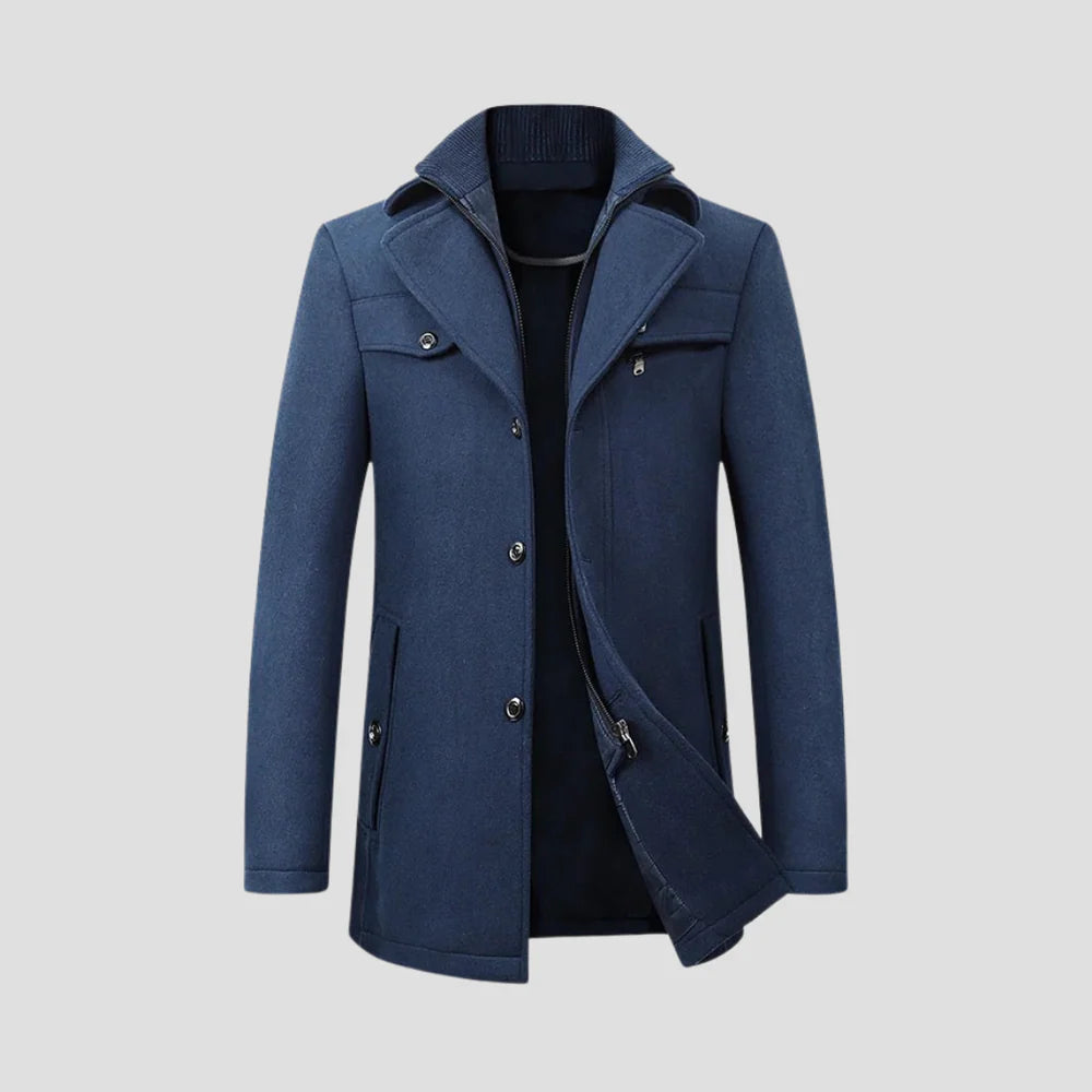 Manteau Décontracté pour Homme – Boutonné avec Détails Raffinés