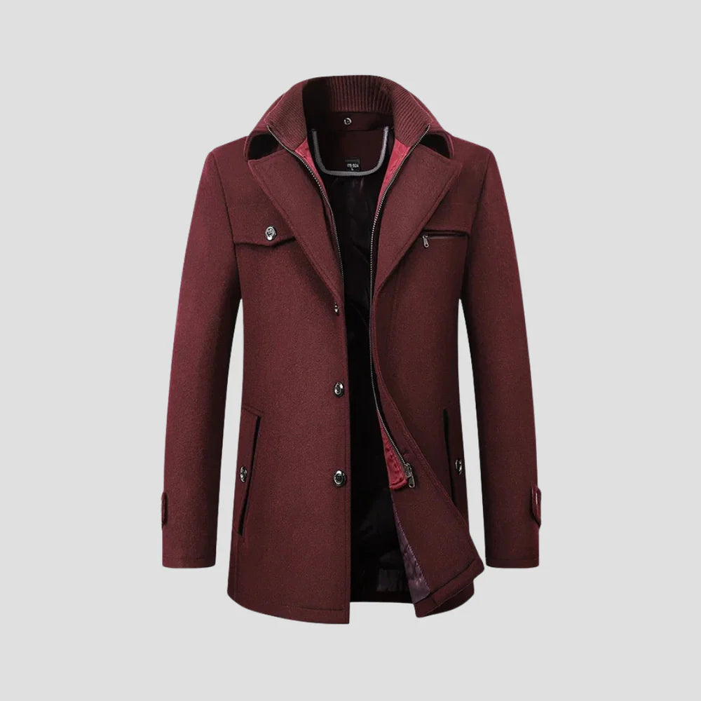 Manteau Décontracté pour Homme – Boutonné avec Détails Raffinés