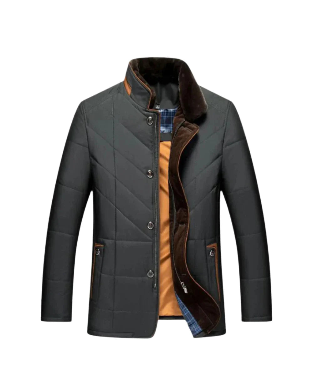 Veste Matelassée Homme – Design Moderne à Col Montant Double Fermeture