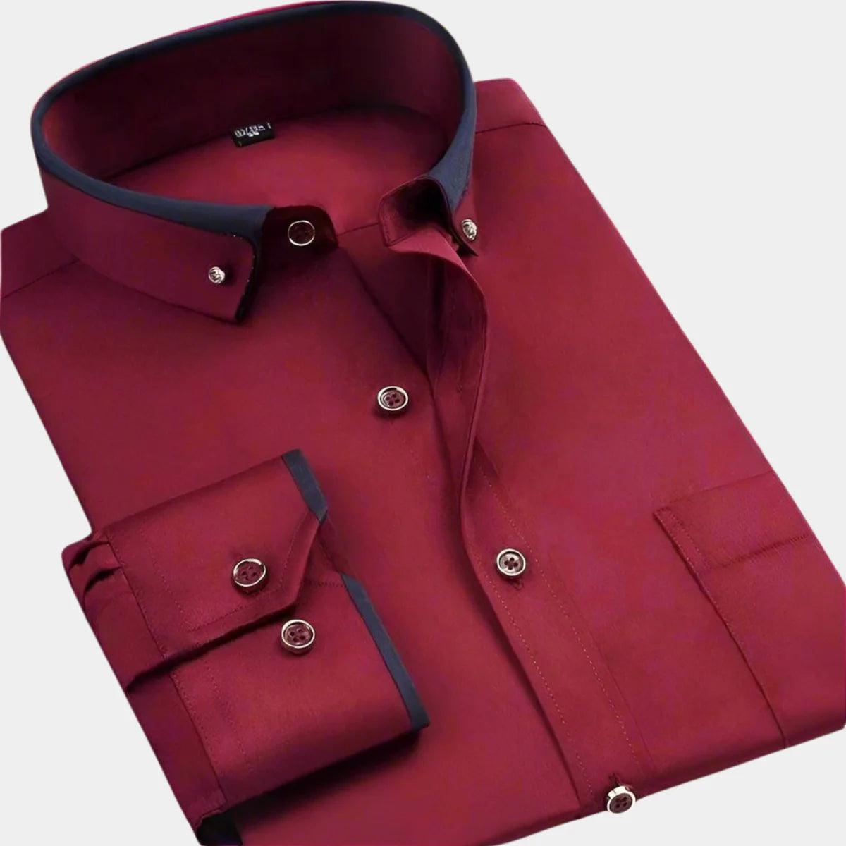 Chemise Manches Longues Homme – Design Classique à Col Contrastant