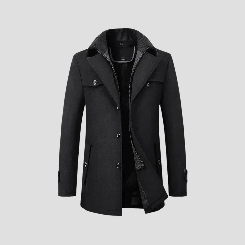 Manteau Décontracté pour Homme – Boutonné avec Détails Raffinés