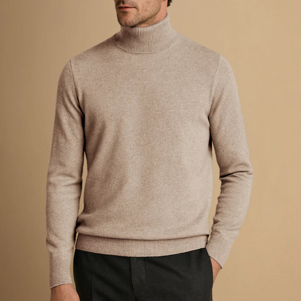 Pull Col Roulé Classique pour Homme avec Détails Raffinés