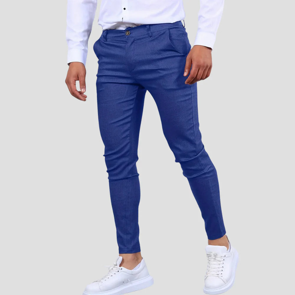 Pantalon Slim Classique pour Homme avec Détails Raffinés