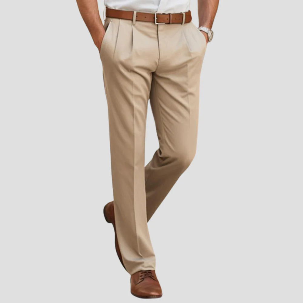 Pantalon Classique pour Homme – Coupe Droite Moderne avec Plis sur le Devant