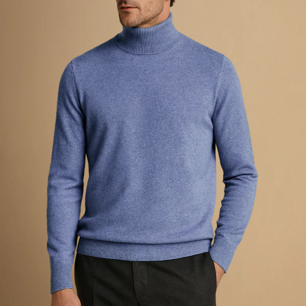 Pull Col Roulé Classique pour Homme avec Détails Raffinés
