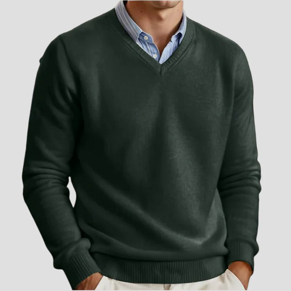 Pull Col V Moderne pour Homme – Style Classique du Quotidien