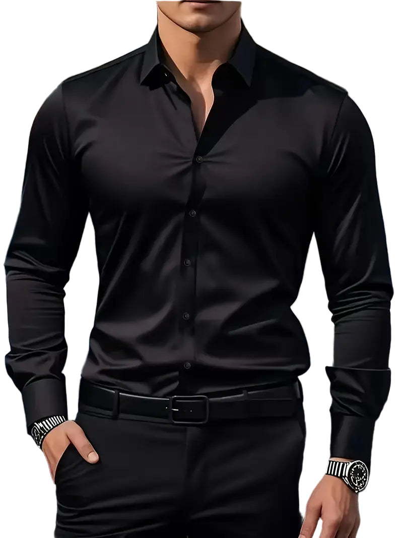 Chemise Manches Longues Homme – Design Boutonné Moderne Décontracté