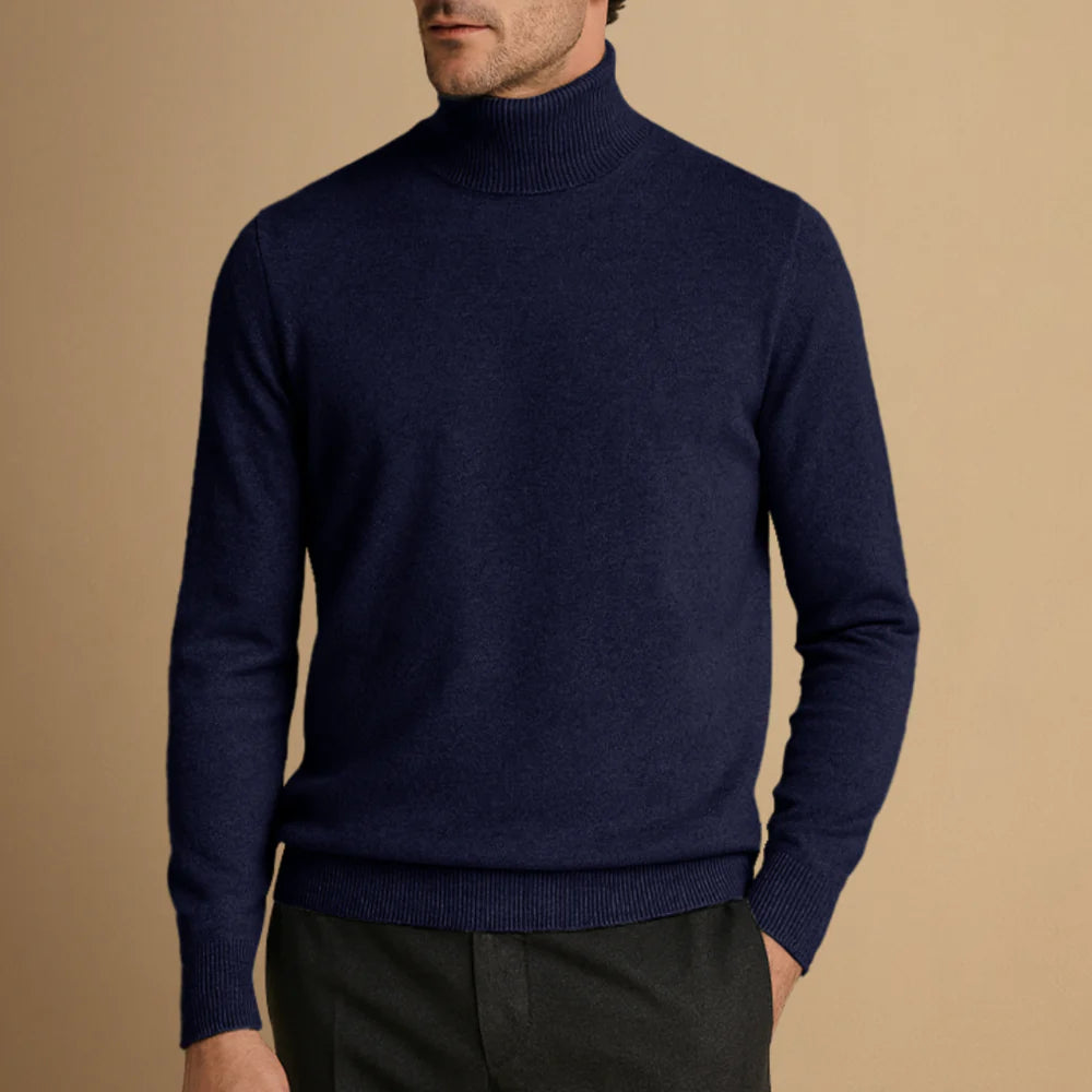 Pull Col Roulé Classique pour Homme avec Détails Raffinés