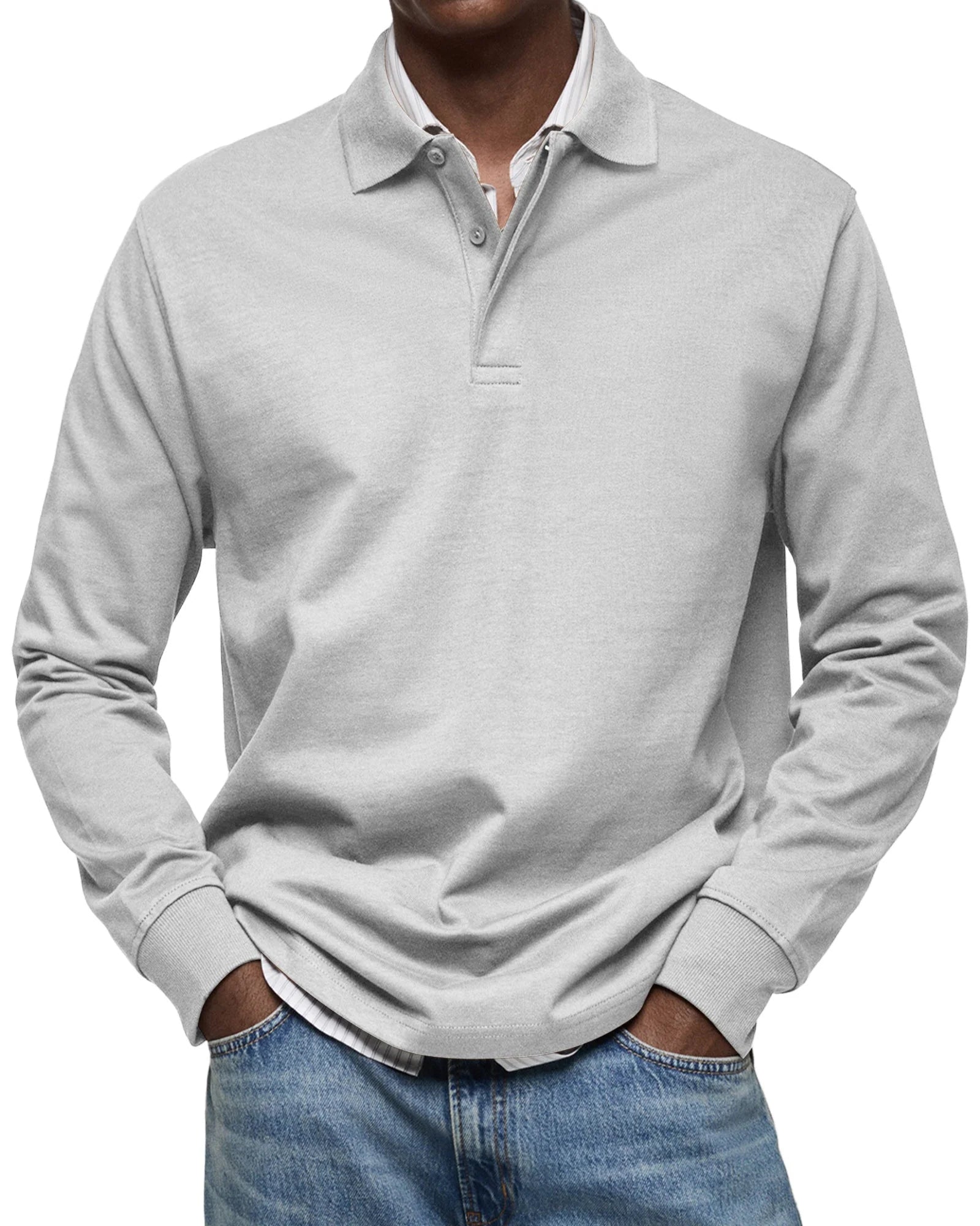Polo Manches Longues Homme – Col Classique pour Look Décontracté