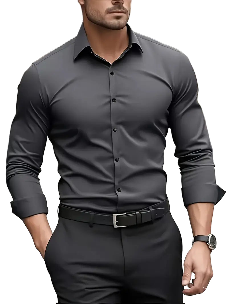 Chemise Manches Longues Homme – Design Boutonné Moderne Décontracté