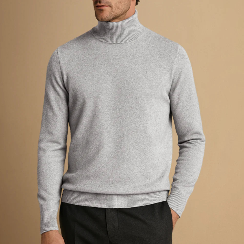 Pull Col Roulé Classique pour Homme avec Détails Raffinés