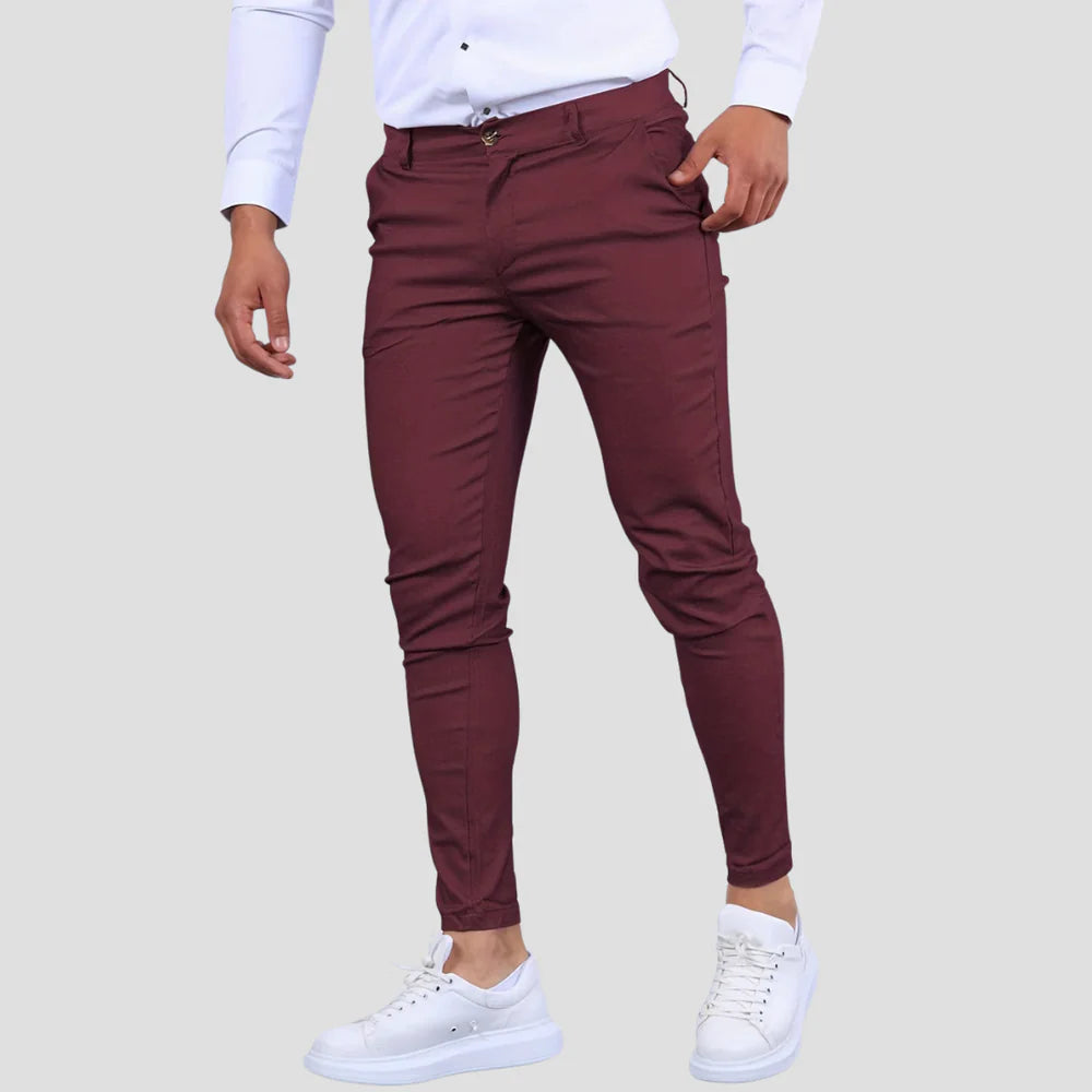 Pantalon Slim Classique pour Homme avec Détails Raffinés