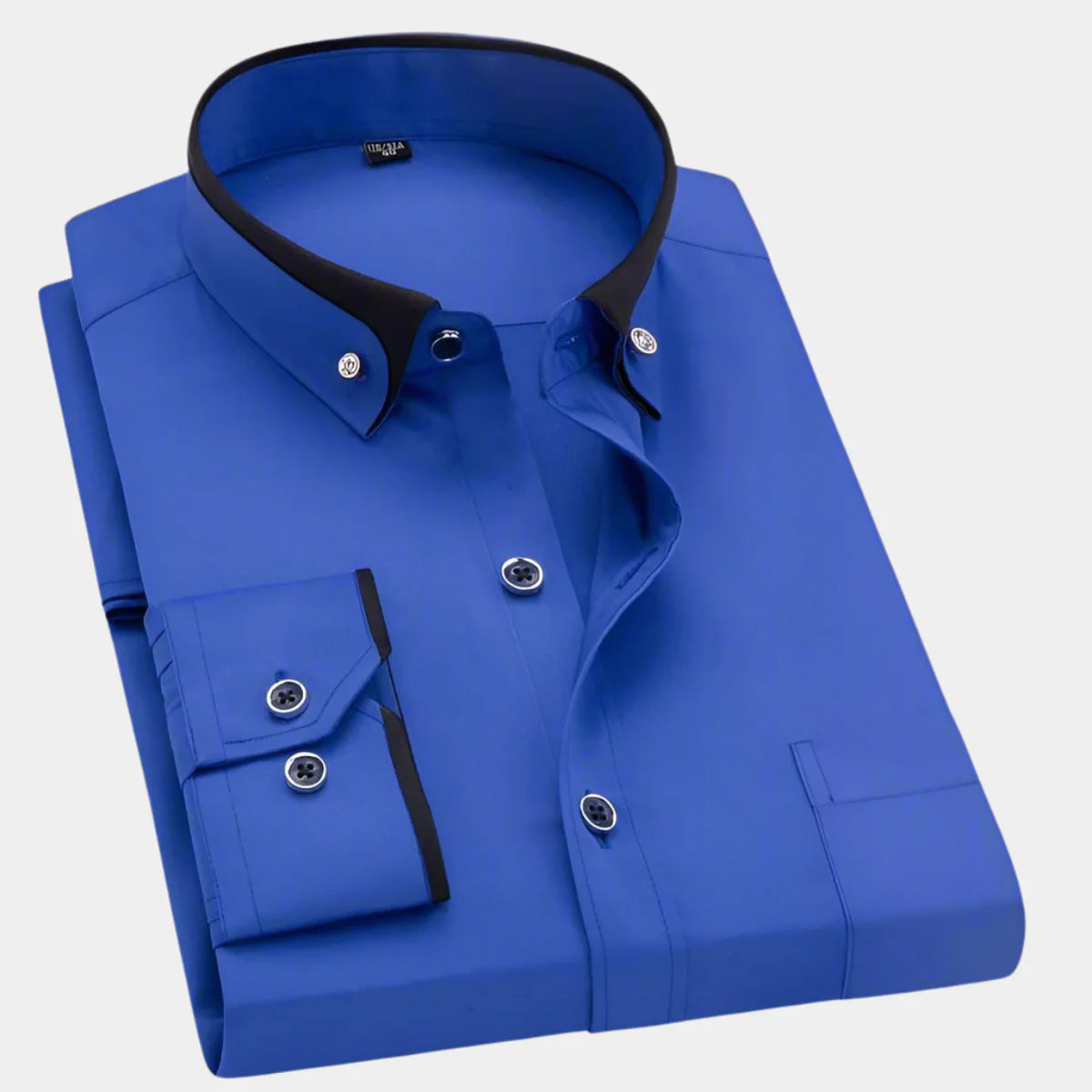 Chemise Manches Longues Homme – Design Classique à Col Contrastant
