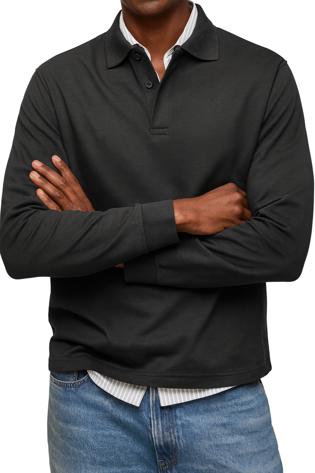 Polo Manches Longues Homme – Col Classique pour Look Décontracté