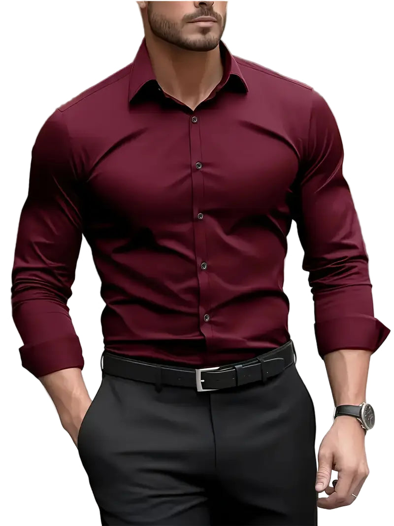 Chemise Manches Longues Homme – Design Boutonné Moderne Décontracté