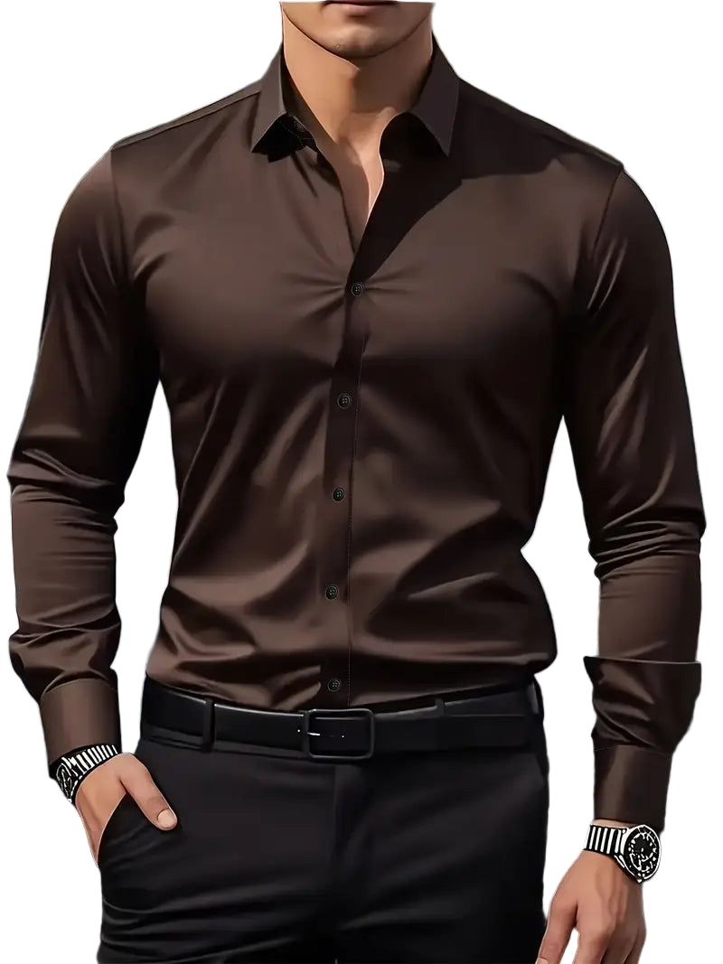 Chemise Manches Longues Homme – Design Boutonné Moderne Décontracté