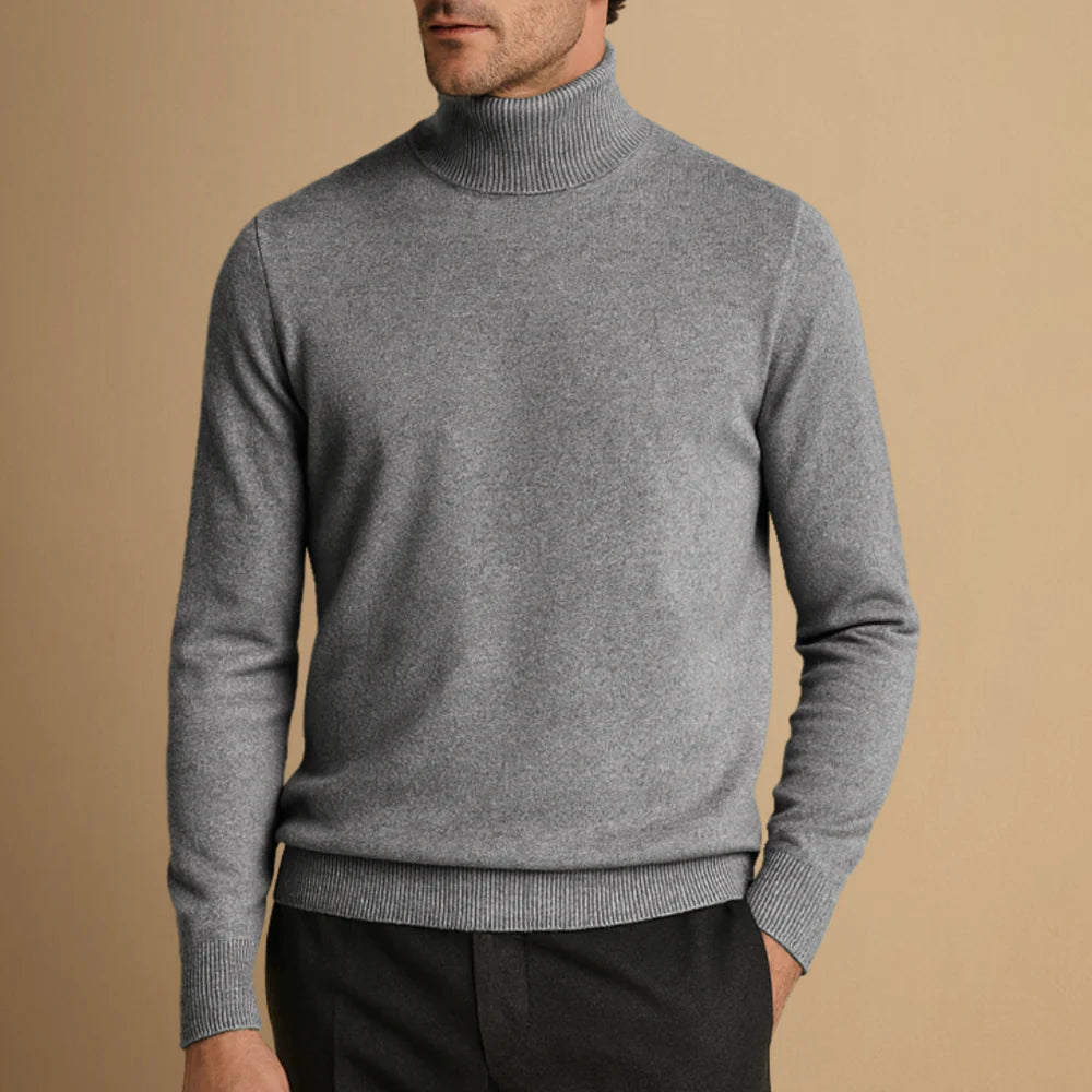 Pull Col Roulé Classique pour Homme avec Détails Raffinés