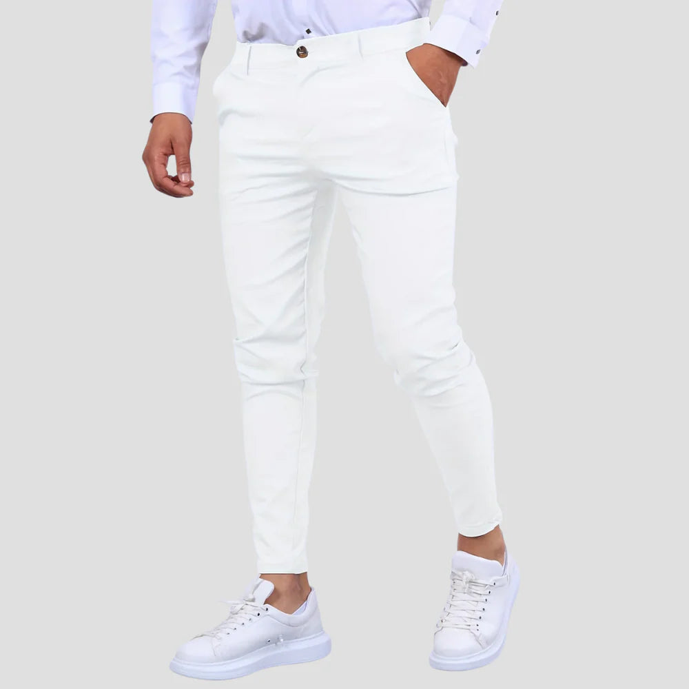 Pantalon Slim Classique pour Homme avec Détails Raffinés