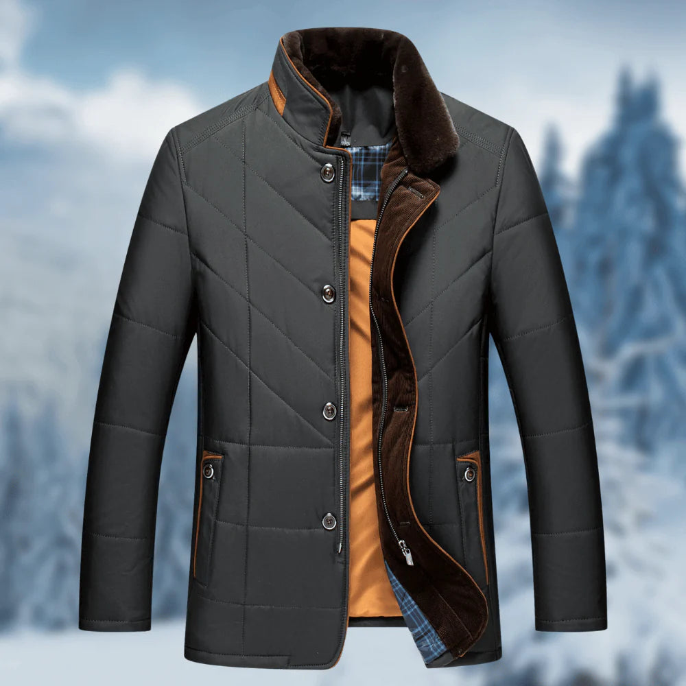 Manteau d’Hiver Matelassé Homme – Design Moderne à Col Montant