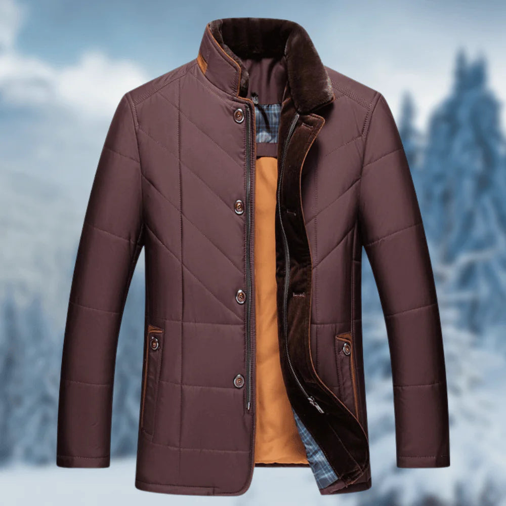 Manteau d’Hiver Matelassé Homme – Design Moderne à Col Montant