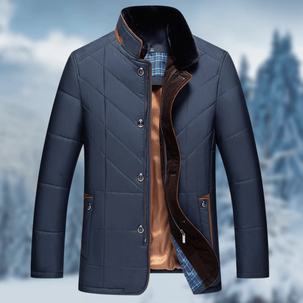 Manteau d’Hiver Matelassé Homme – Design Moderne à Col Montant