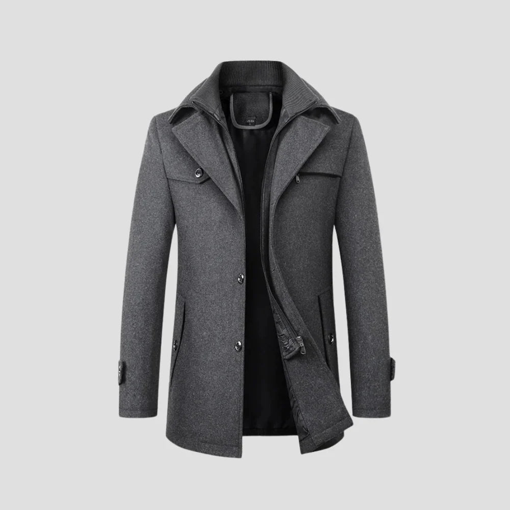 Manteau Décontracté pour Homme – Boutonné avec Détails Raffinés