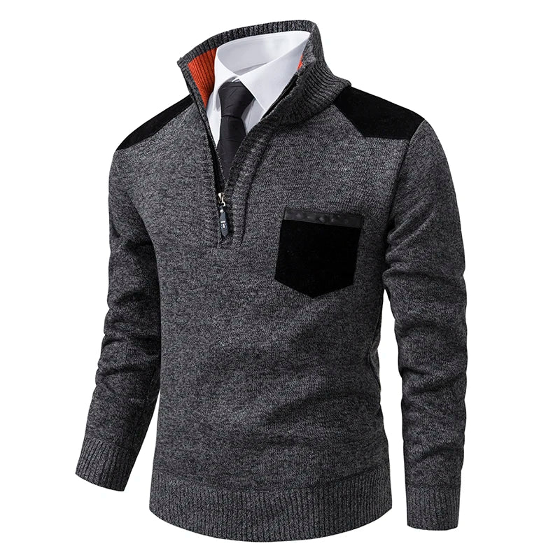 Pull Demi-Zippé pour Homme – Design Classique à Manches Longues pour un Look Quotidien Élégant