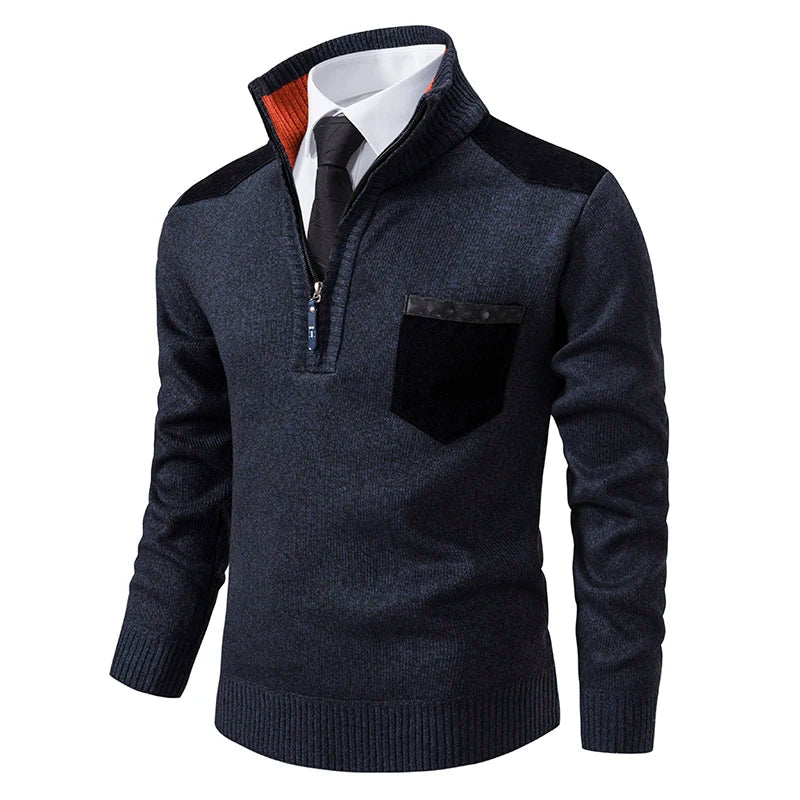 Pull Demi-Zippé pour Homme – Design Classique à Manches Longues pour un Look Quotidien Élégant