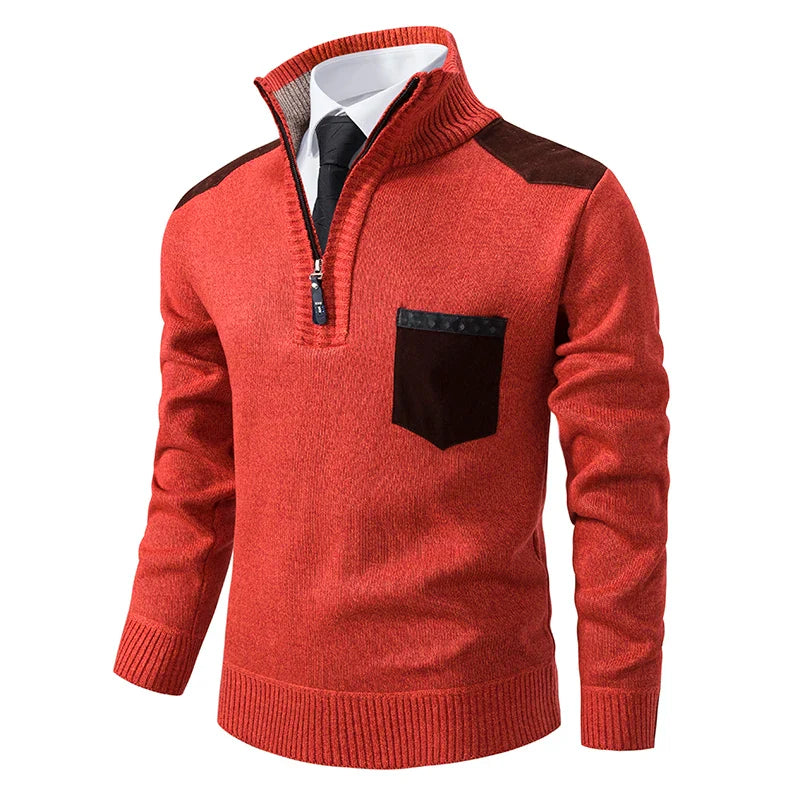 Pull Demi-Zippé pour Homme – Design Classique à Manches Longues pour un Look Quotidien Élégant