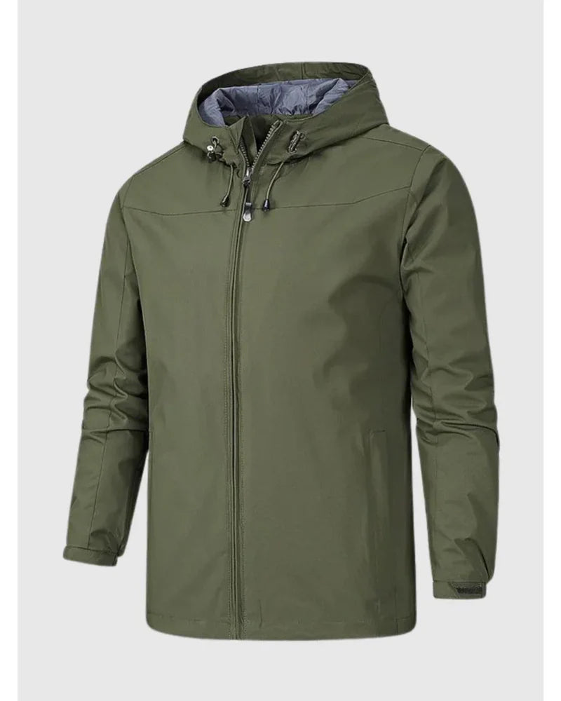 Veste d’Hiver et d’Automne pour Homme au Style Moderne avec Capuche – Vert
