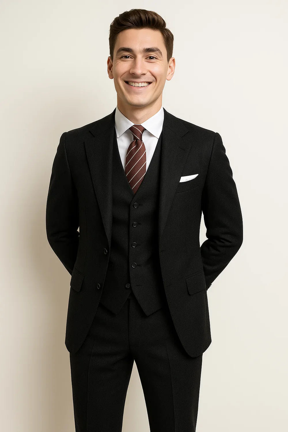 Costume Élégant Trois Pièces pour Homme – Noir