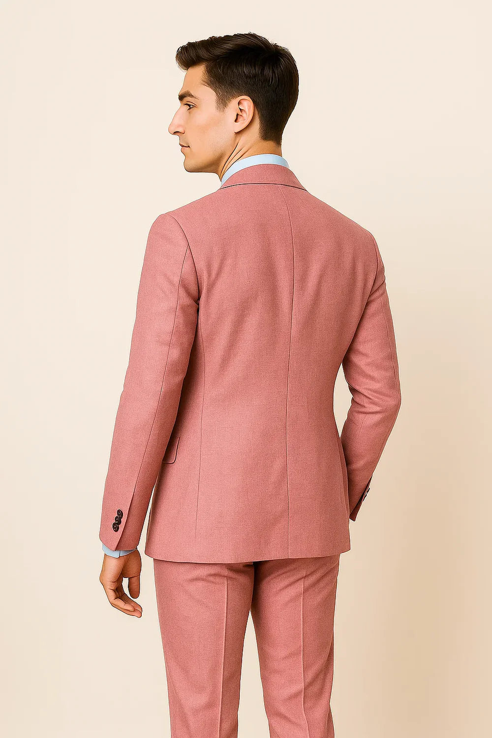 Costume Élégant Trois Pièces pour Homme – Rose