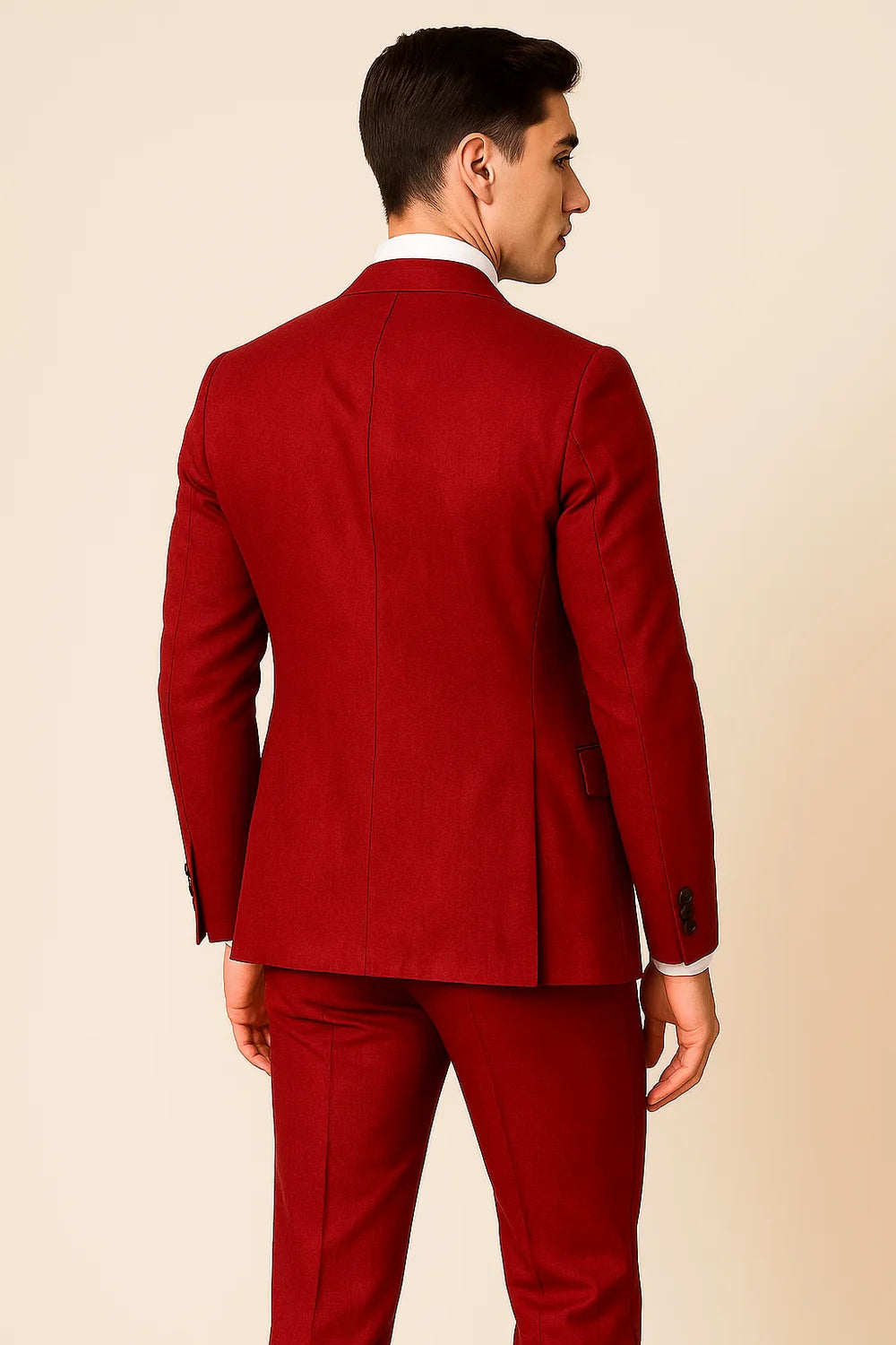 Costume Élégant Trois Pièces pour Homme – Rouge