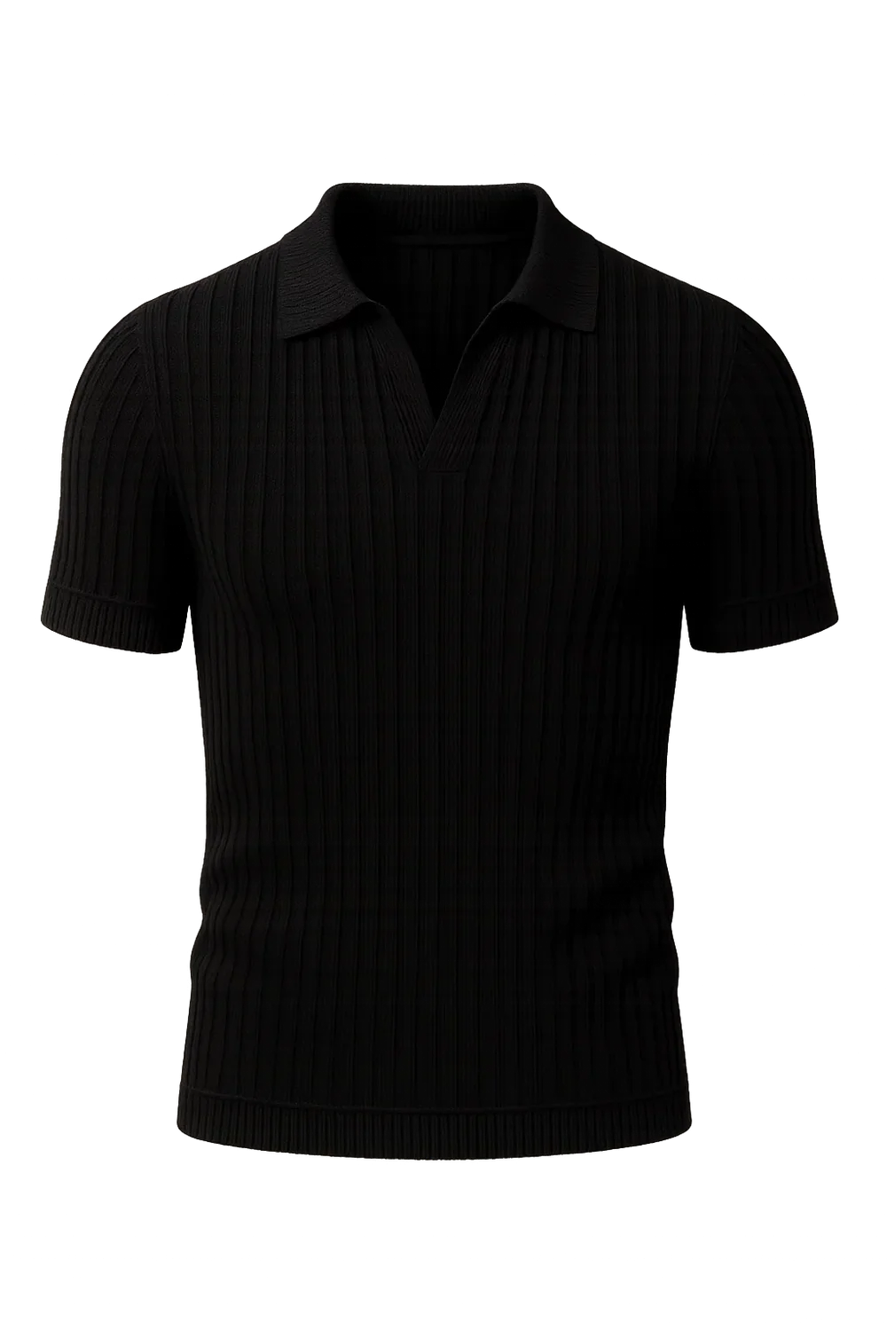 Polo Ajusté d'Été Classique pour Homme – Noir