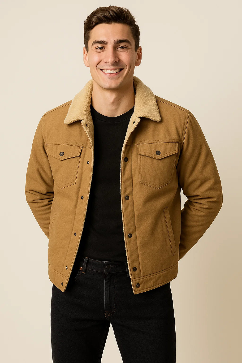 Veste Tendance pour Homme – Automne/Hiver – Kaki