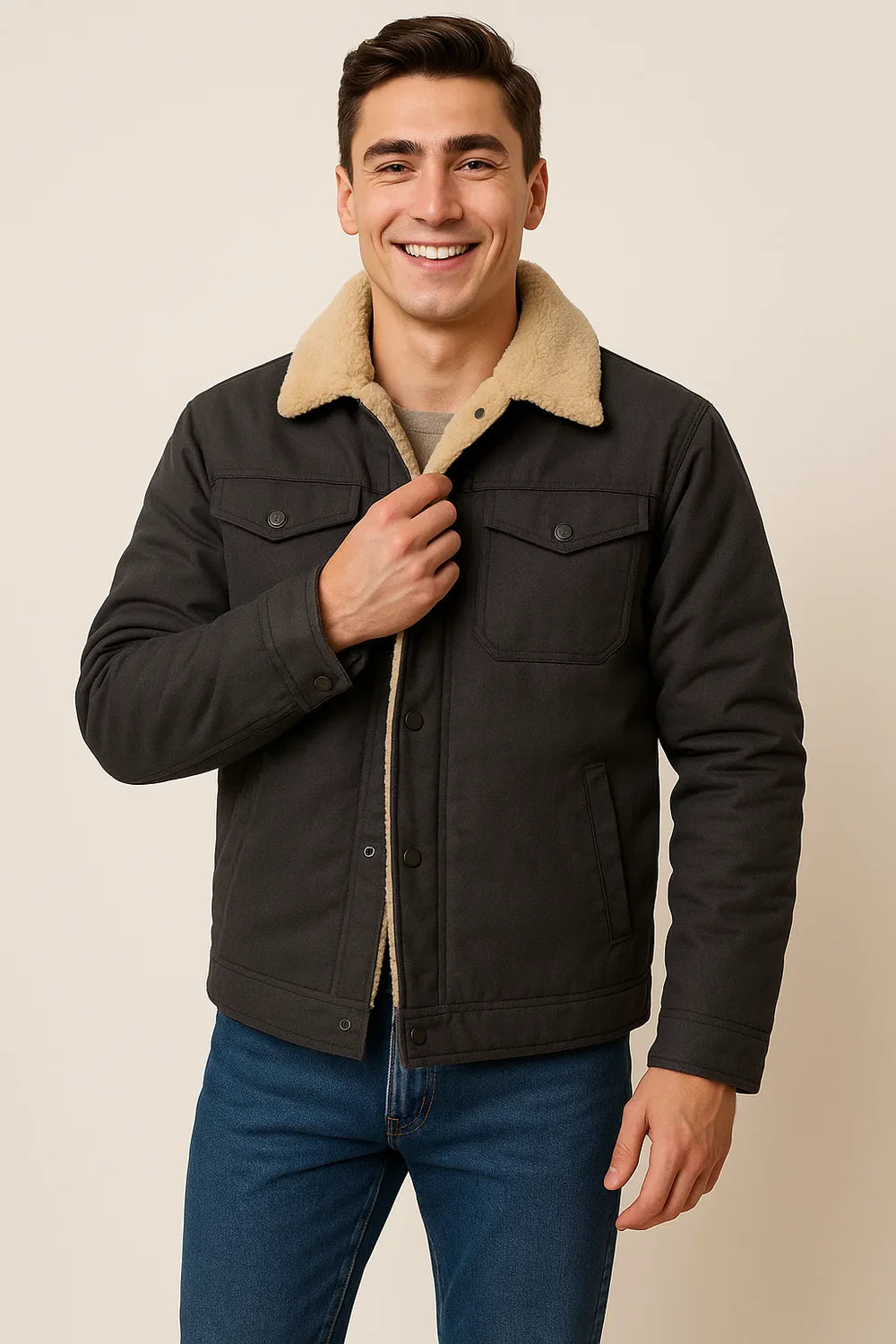 Veste Tendance pour Homme – Automne/Hiver – Gris foncé