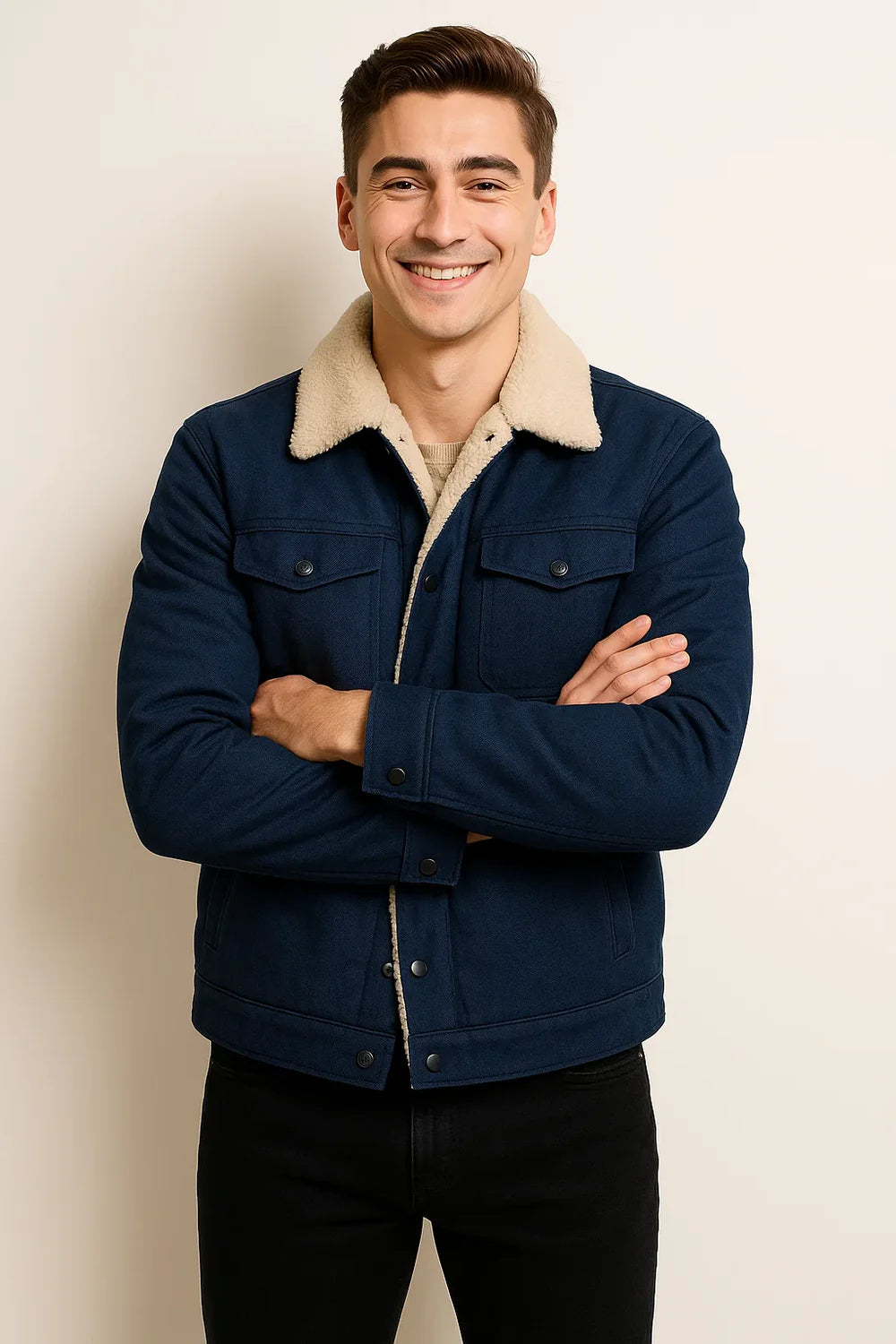 Veste Tendance pour Homme – Automne/Hiver – Bleu foncé