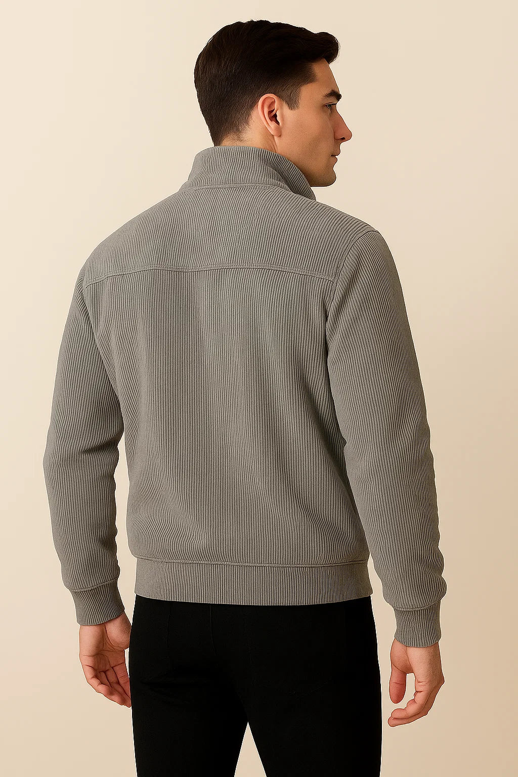 Veste en Velours Côtelé pour Homme au Style Vintage Élégant – Gris