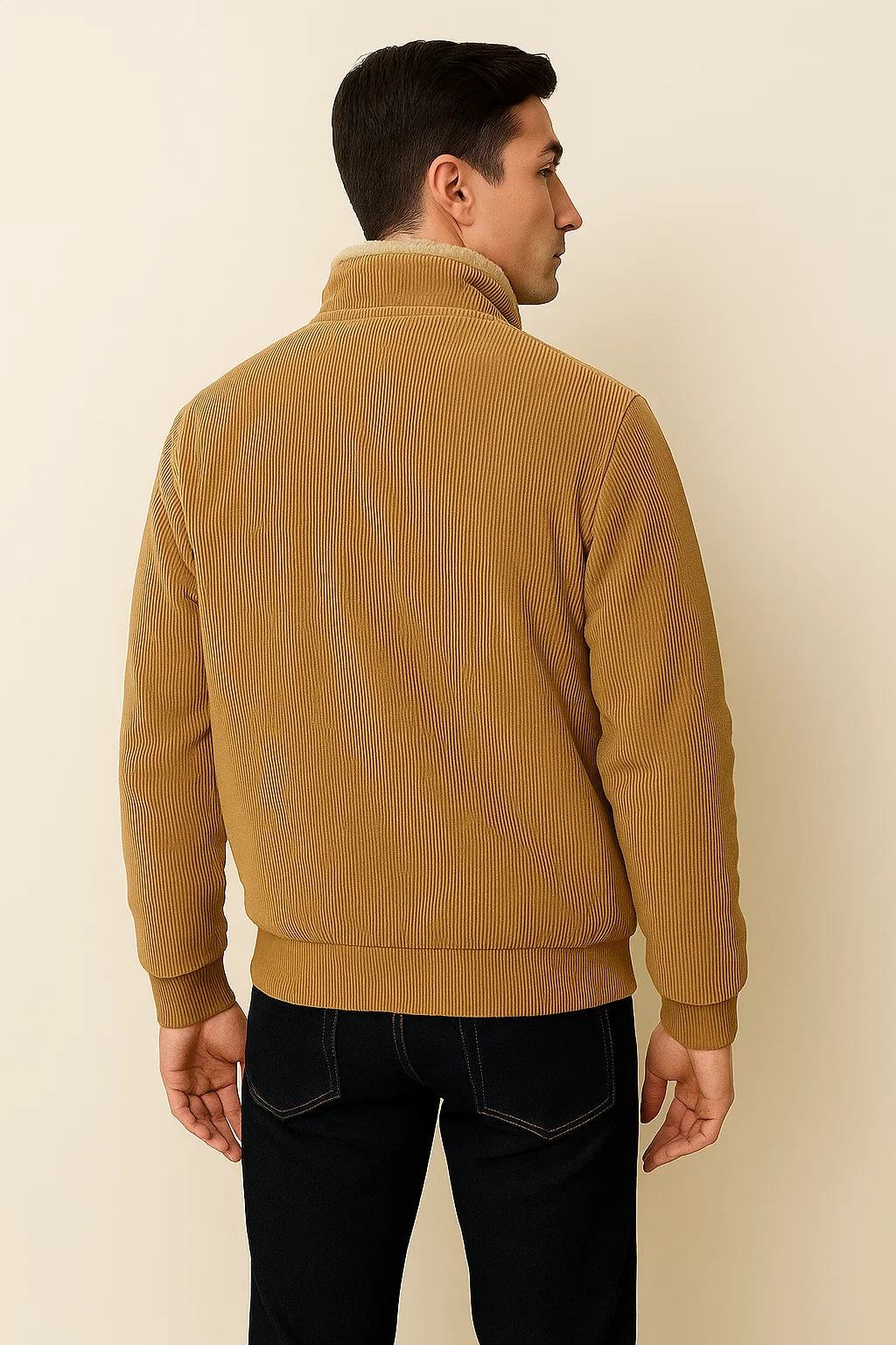 Veste en Velours Côtelé pour Homme au Style Vintage Élégant – Marron clair