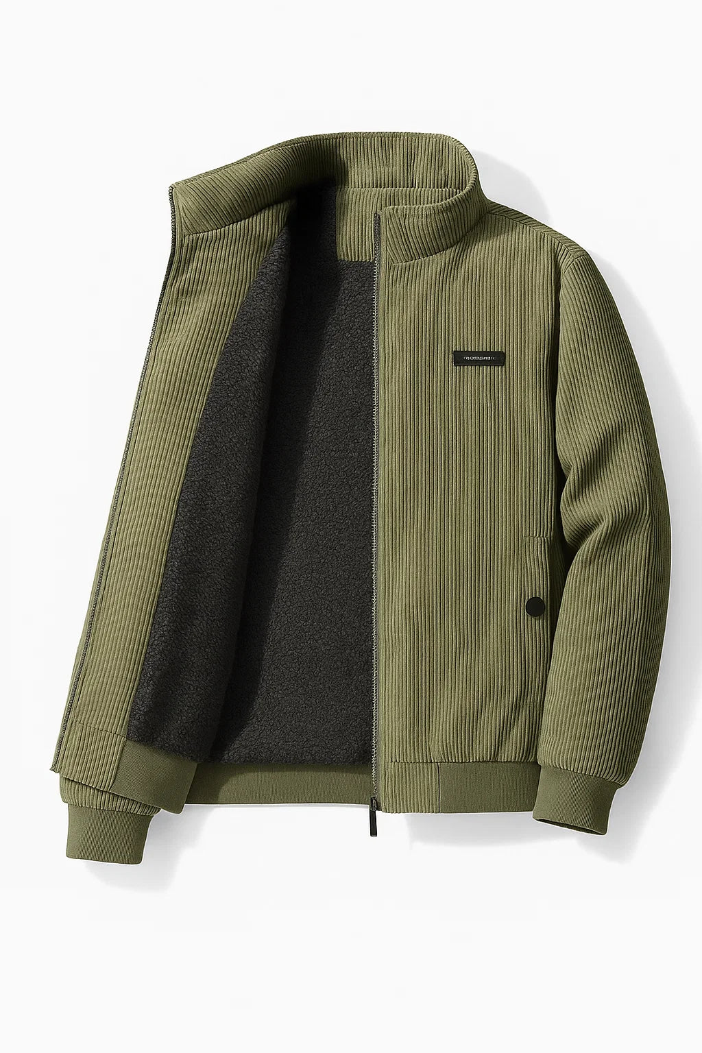 Veste en Velours Côtelé pour Homme au Style Vintage Élégant – Vert Armée