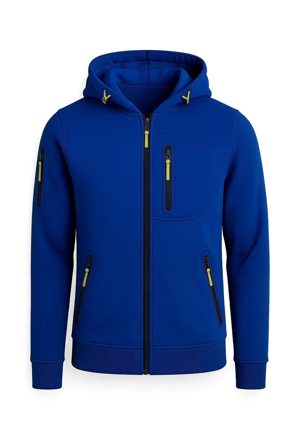 Sweat à Capuche Classique pour Homme avec Fermeture Éclair – Bleu
