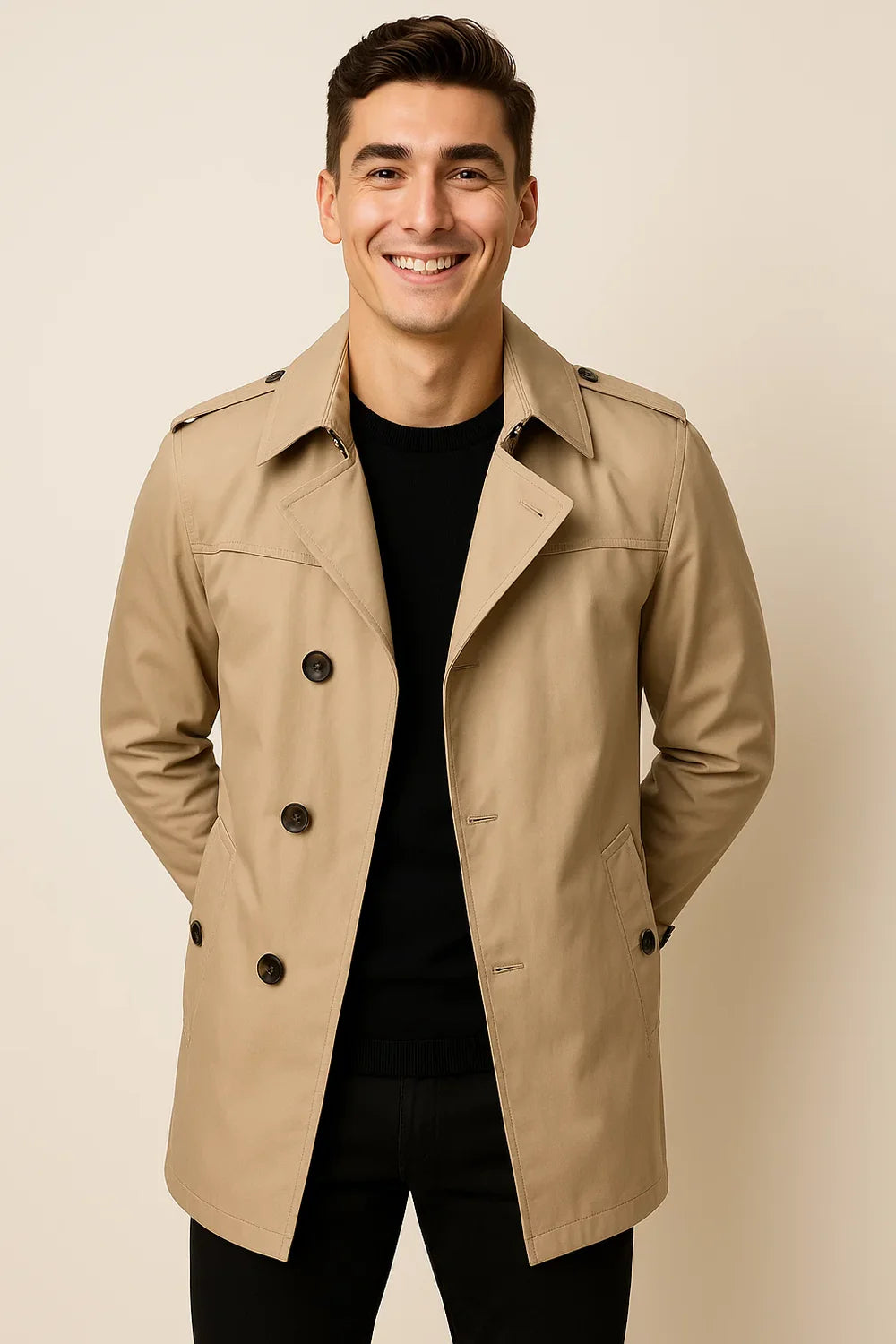 Manteau d’Hiver Homme Business Smart-Casual – Beige