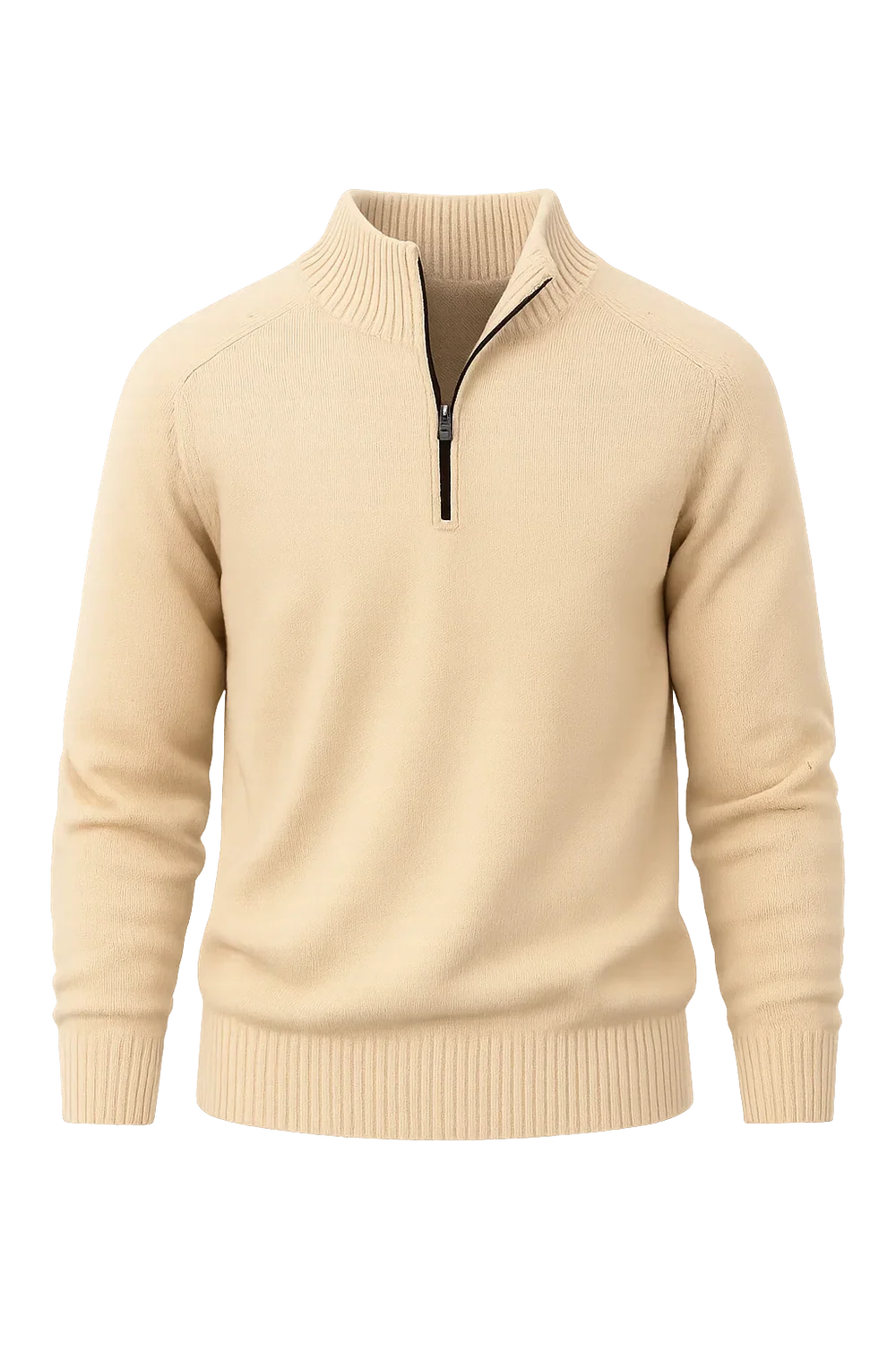 Pull Zip Tendance Smart-Casual pour Homme - Beige