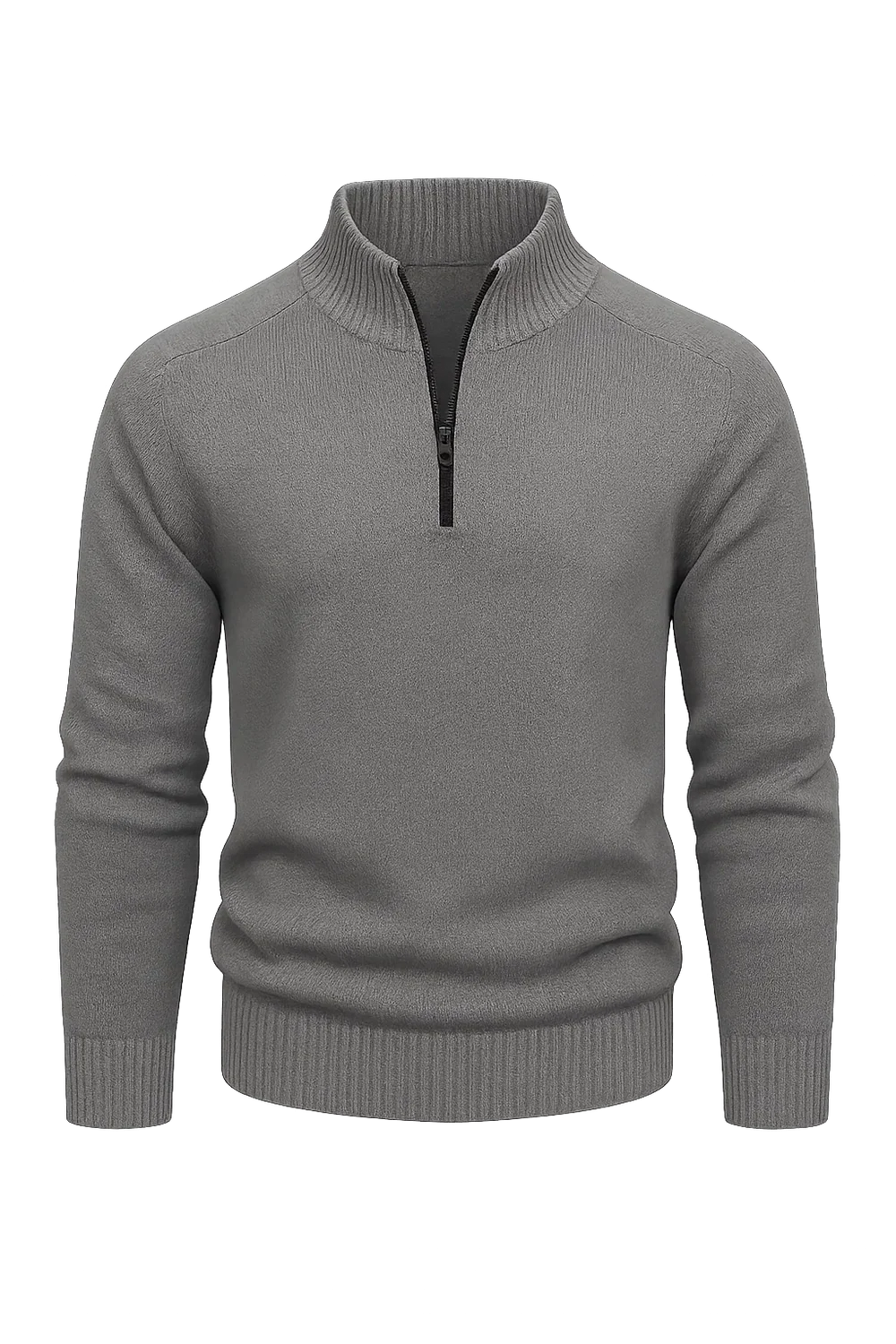 Pull Zip Tendance Smart-Casual pour Homme - Gris foncé